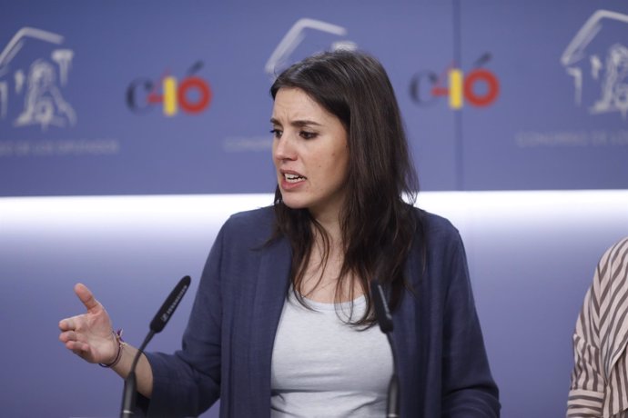 Rueda de prensa en el Congreso de Irene Montero, portavoz de Unidos Podemos