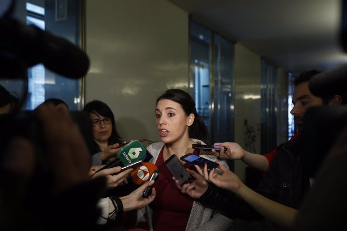 Declaraciones en el Congreso de la portavoz de Podemos, Irene Montero