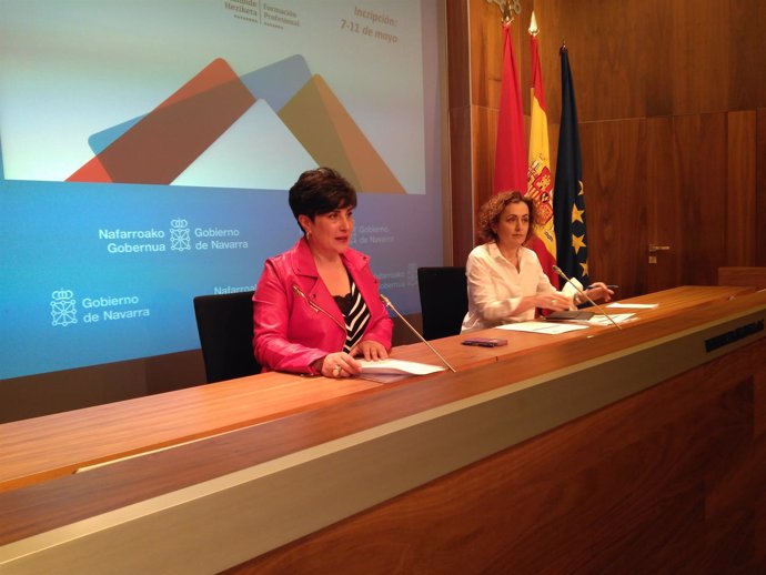 María Solana y Esther Monterrubio en la rueda de prensa