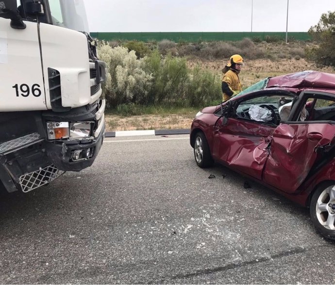 Estado en el que ha quedado el vehículo de las tres mujeres