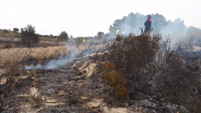 Incendio forestal en Benissa