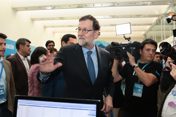 Mariano Rajoy a la seva arribada a la Convenció Nacional del PP