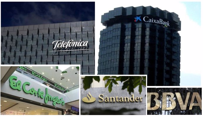 CaixaBank, Telefónica, El Corte Inglés, Santander y BBVA