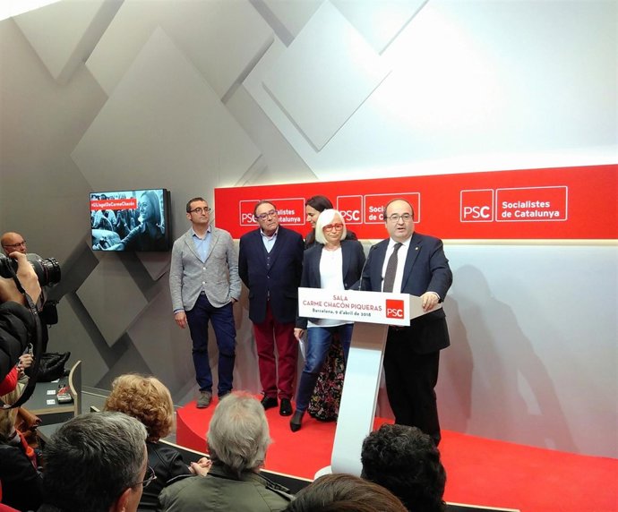 Miquel Iceta en el homenaje a Carme Chacón en el primer aniversario de su muerte