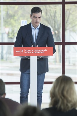 Rueda de prensa del líder del PSOE, Pedro Sánchez