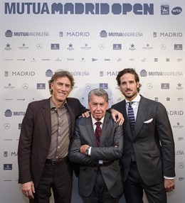 Gerard Tsobanian, Manolo Santana y Feliciano López, del Mutua Madrid Open 