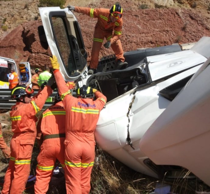 El camión accidentado 