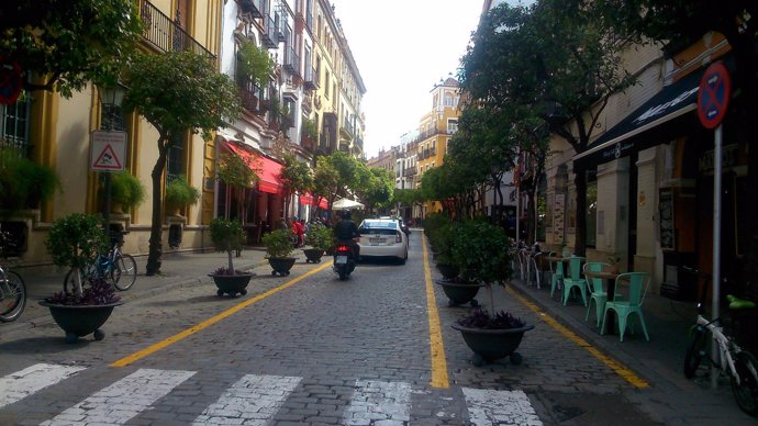La calle Mateos Gafo tras la reordenación.