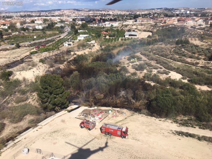 Imágenes helicóptero de la zona afectada por el incendio