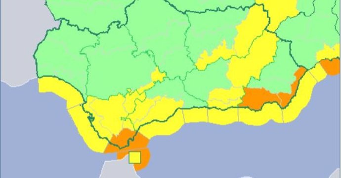 Avisos activos por lluvia y viento en Andalucía el 10 de abril de 2018