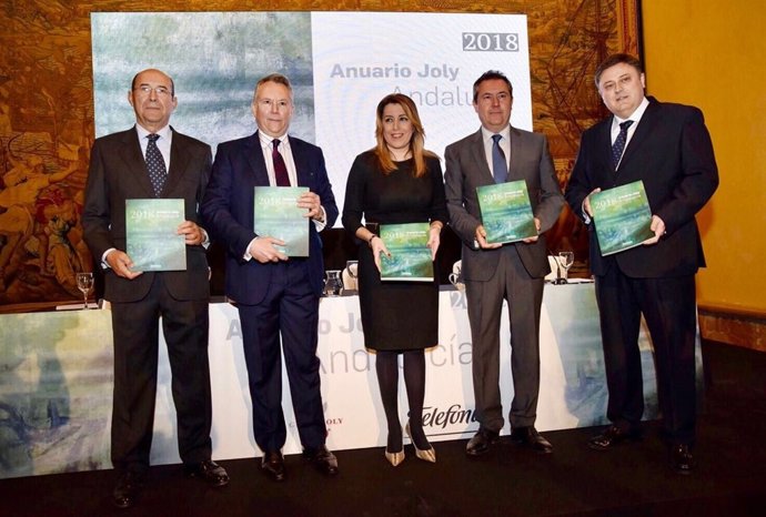 La presidenta de la Junta, Susana Díaz, en la presentación del Anuario Joly 2018