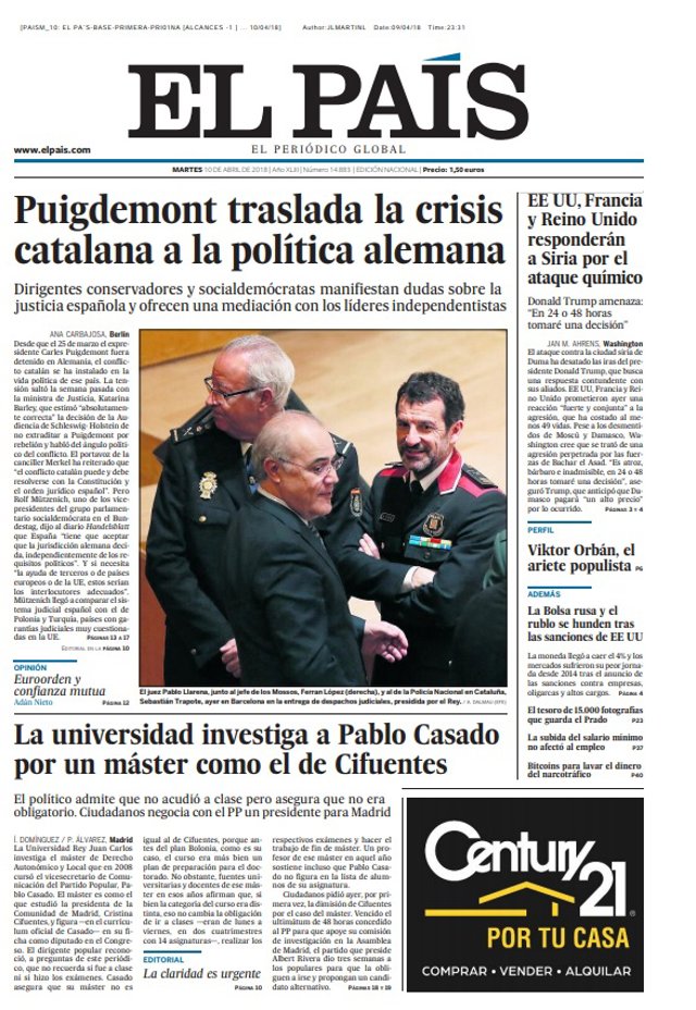 Portada El País