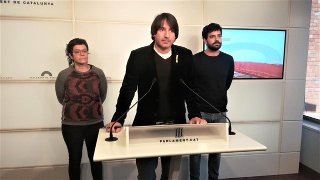 Francesc de Dalmases (JxCat), Natàlia Sànchez (CUP), Ruben Wagensberg (ERC) 