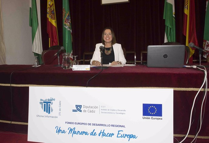 Ana Carrera, de la Diputación de Cádiz, en la jornada sobre Interreg Sudoe