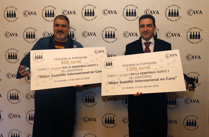 Ganadores de la semifinal de Asturias y Cantabria 'Mejor Sumiller en Cava' 