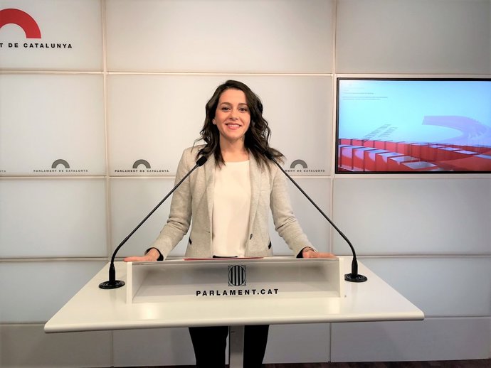  Inés Arrimadas, líder de Ciutadans a Catalunya, a una roda de premsa