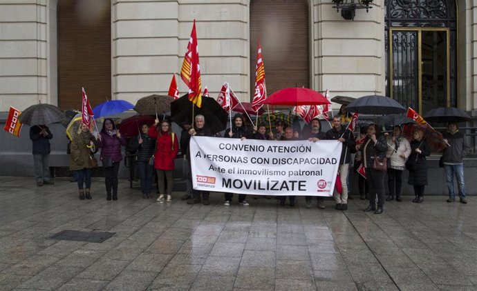 Concentración de trabajadores de la discapacidad