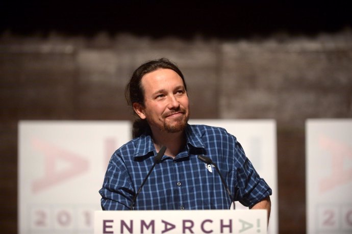 Pablo Iglesias en el encuentro de Podemos 'En Marcha 2019' en la Complutense