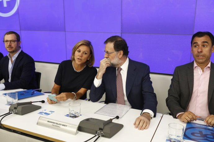 Rajoy, Cospedal i Fernando Martínez Maillo en la Junta Directiva Nacional