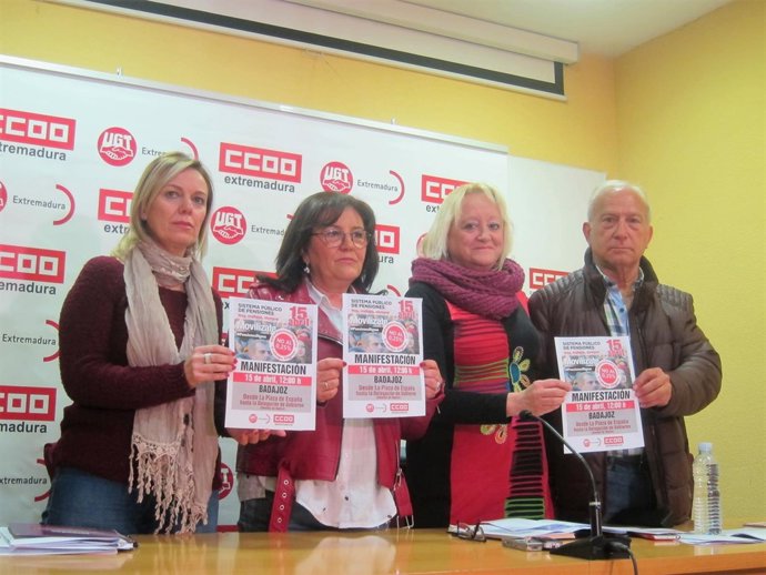 CCOO y UGT convocan una manifestación este domingo en Badajoz por las pensiones