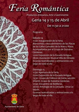 Cartel del a I Feria Romántica de Geria 11-4-2018