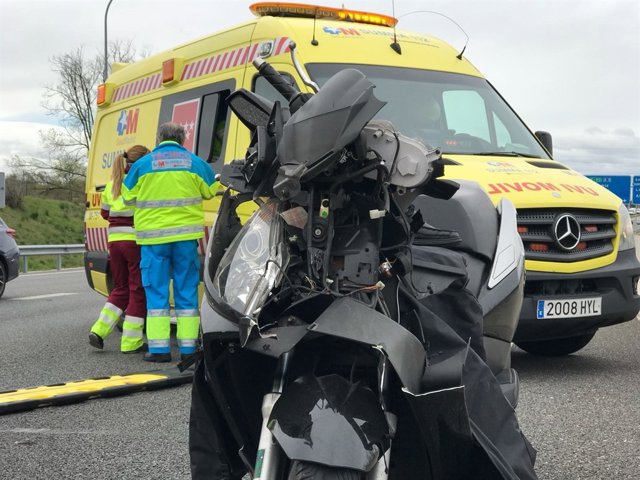Accidente de moto en Madrid