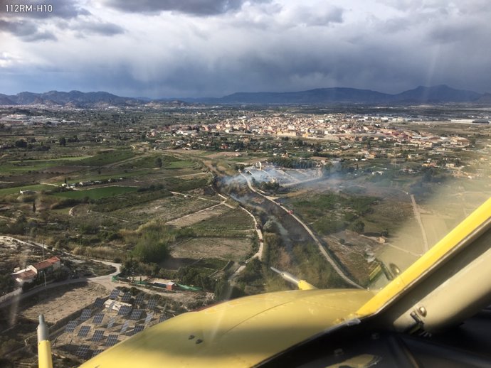 Imágenes del lugar del incendio tomadas desde el helicóptero