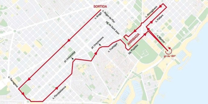 Recorregut de la pedalada de la Festa de la Bicicleta 2018