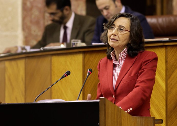 Rosa Aguilar, ante el Pleno del Parlamento