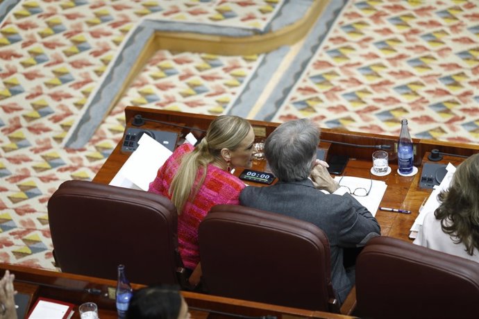 Cristina Cifuentes durante un pleno en la Asamblea de Madrid