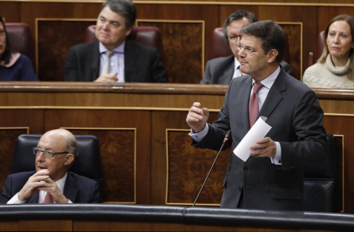 El ministre de Justícia, Rafael Catalá, en la sessió de control al Govern