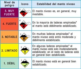 Cuadro descriptivo de los aludes