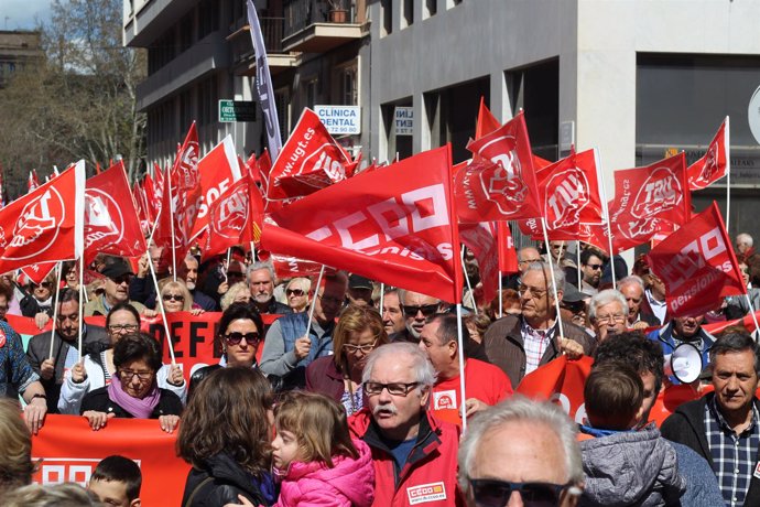 Manifestación por las pensiones dignas. Imagen de archivo. 