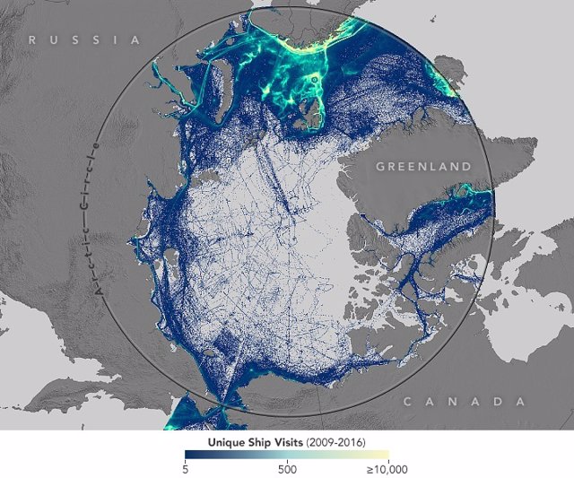 Tráfico marítimo por el Ártico