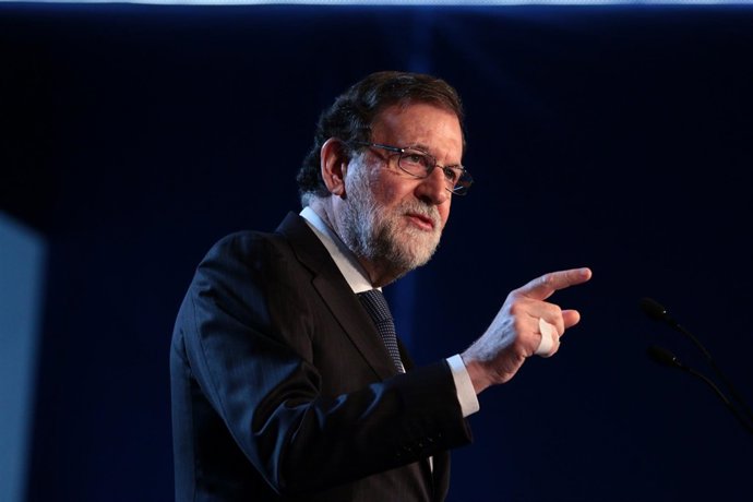 Mariano Rajoy en la convención del PP en Sevilla el 8 de abril de 2018