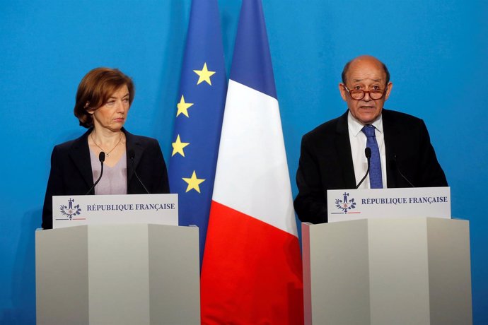 Florence Parly y Jean-Yves Le Drian