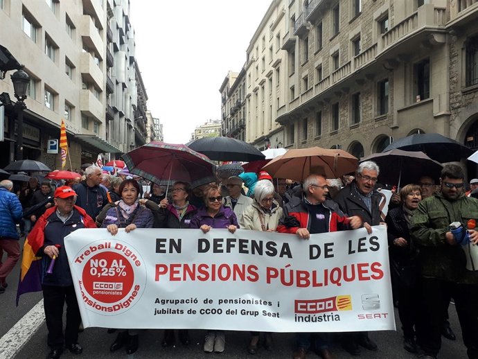 Manifestació en defensa del sistema públic de pensions