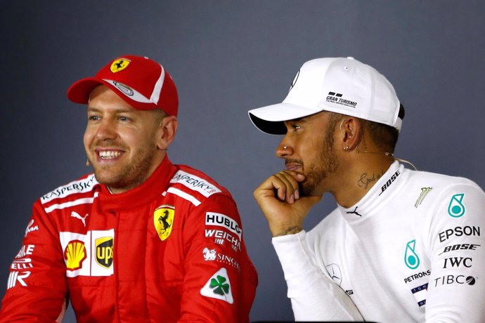 Sebastian Vettel y Lewis Hamilton en el Grand Prix de Australia