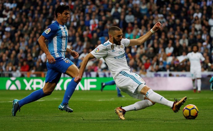 Benzema en un Real Madrid - Málaga