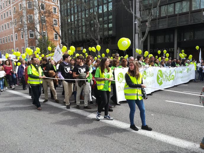 Asociaciones 'provida' en la manifestación del 15 de abril de 2018 en Madrid