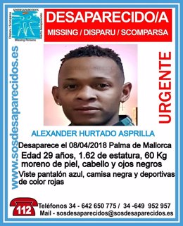 Alexandre Hurtado, desaparecido en Palma