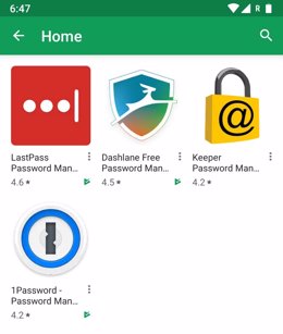 Aplicaciones que permiten gestionar contraseñas en Google Play