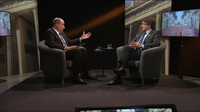 L'expresident català Carles Puigdemont en una entrevista