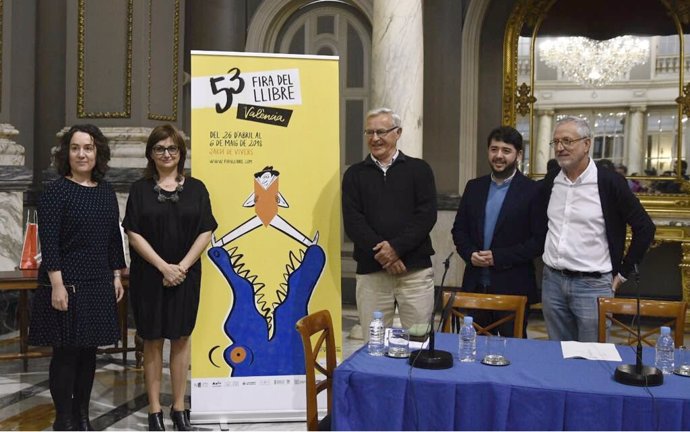 Tello, Amoraga. Ribó y Llarraz presentan la 53 Fira del Llibre de València 