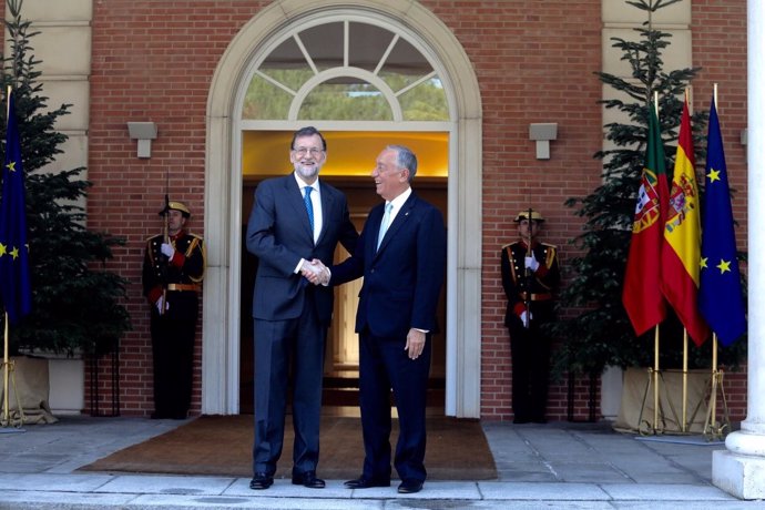 Rajoy recibe a presidente portugués, Marcelon Rebelo de Sousa