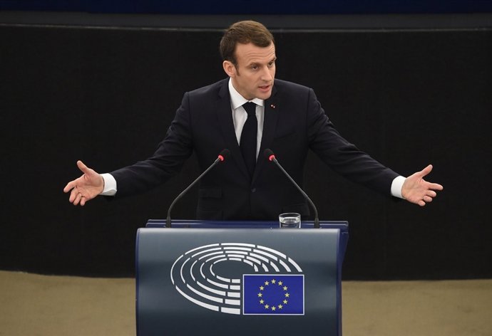 Emmanuel Macron en el ple d'Estrasburg