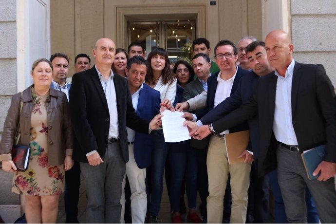 Alcaldes del PP e independientes registran una carta en la Diputación. 