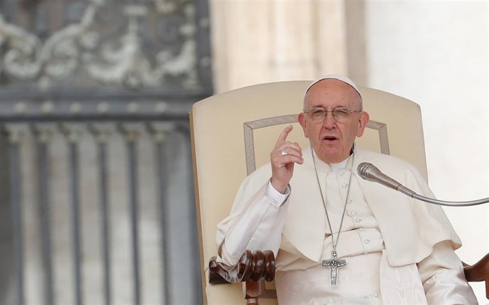 El Papa Francisco durante la audiencia general del miércoles en el Vaticano