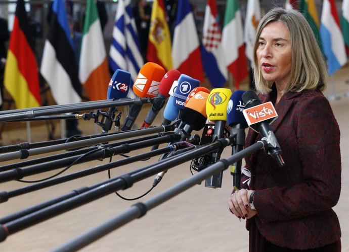 Federica Mogherini ante la prensa