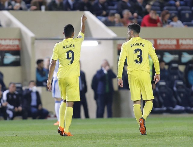Carlos Bacca y Álvaro celebran un triunfo del Villarreal